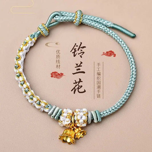 Suzuki Orchid Hand Rope Couple Bracelet Handmade Braided Small Peach Blossom Semi-finished Product String Beads for Girlfriend Viralgem Store