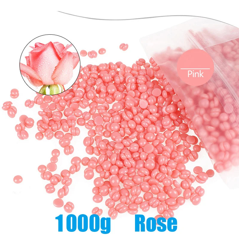 500g/1000g Depilatory Wax Beans Hot Film Painless Waxing Beads Hard Wax Beans Heating Wax Machine Bikini Face Body Hair Removal