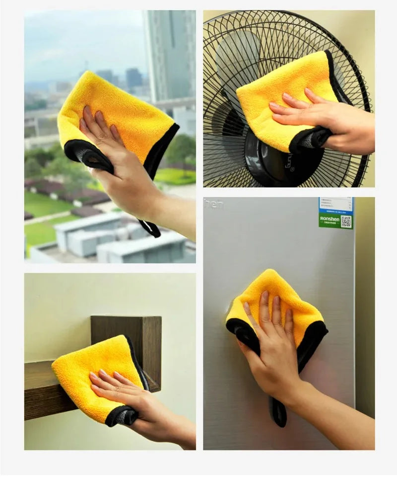 1-5Pcs Microfiber Towel Car Microfiber Cloth Wash Towel Microfiber Cleaning Cloth Absorbent Car Wash Drying Towel Auto Detailing