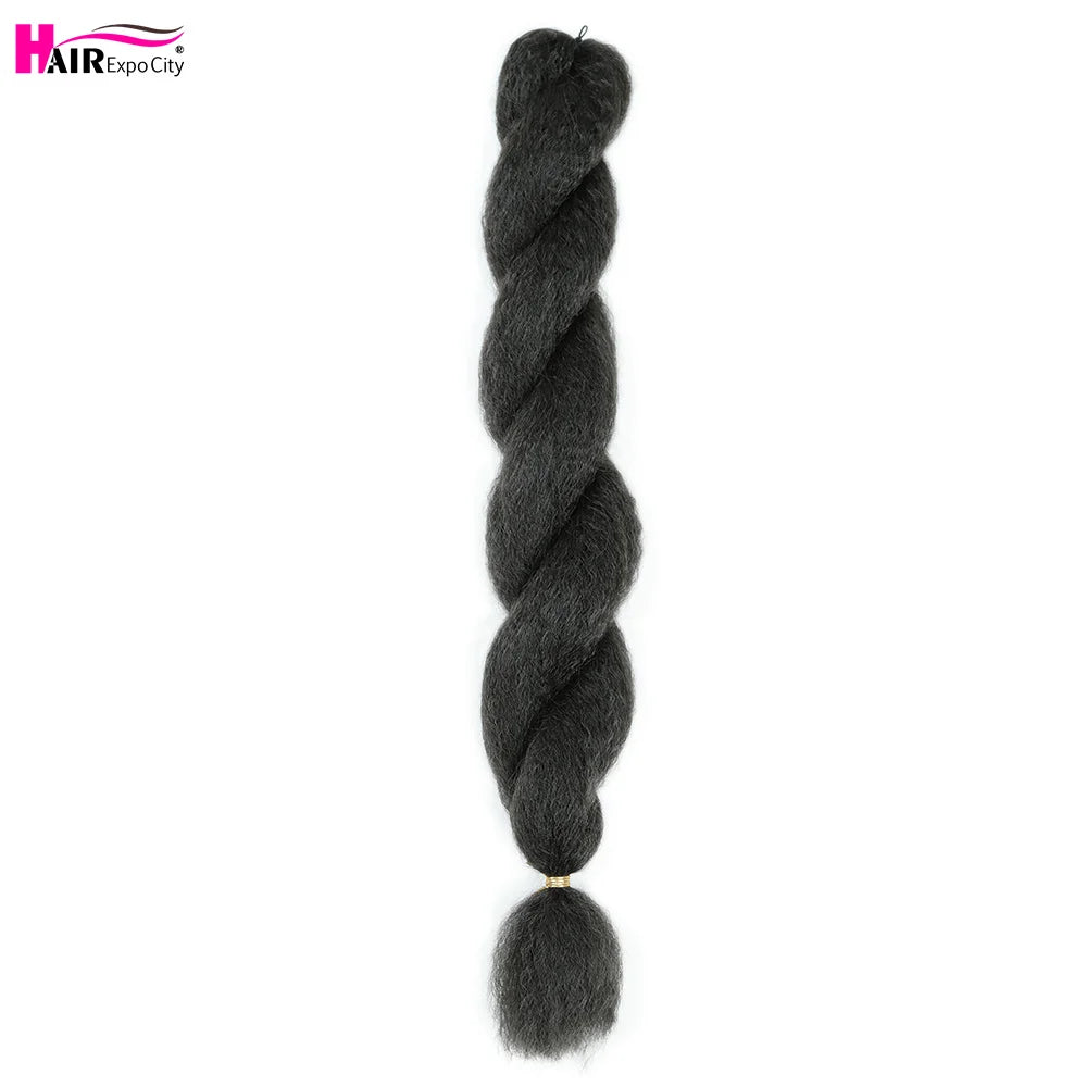 Vixen Crochet Bulk Hair 26 inch Jumbo Synthetic Braiding Hair Fluffy Kinky Straight Crochet Braids Extension Hair Expo City Viralgem Store