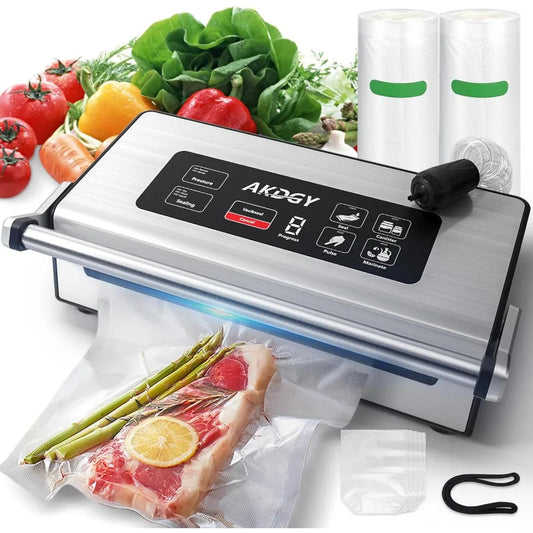 95Kpa Liquid Vacuum Sealer Machine, Full Automatic Food Sealer for Dry/Liquid/Moist Foods Strong Suction Digital Timer Viralgem Store