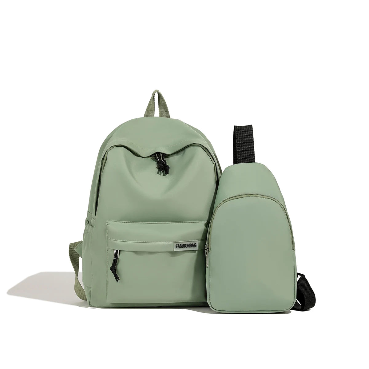 2pcs Bagset back to school Nylon Women Backpack Female Travel Bag  Solid Color Large Capacity School Season Casual Schoolbag