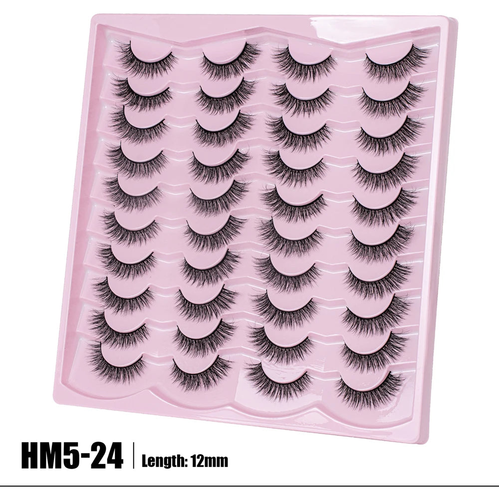 2 Style 20 Pairs Eyelash 3D Natural Mink False Eyelashes Makeup Fake Eye Lashes Faux Cilios Make Up Beauty Tools Wholesale