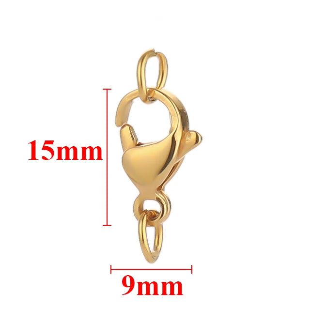 25Pcs Stainless Steel Lobster Clasps Jump Rings Hooks Connector Bracelet Necklace Chains DIY Jewelry Making Findings Supplies