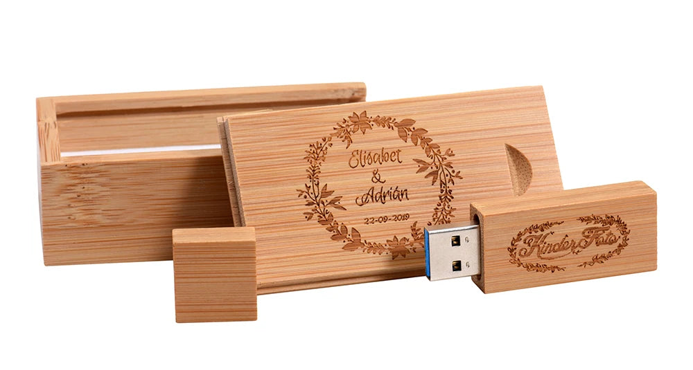 Wooden USB 3.0 Flash Drive 128GB High Speed Pen Drive 64GB Free Custom Logo Memory Stick Photography Wedding Gifts Pendrive 32GB