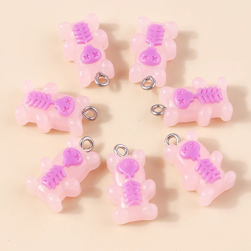 30colors 10pcs 22X11mm Candy Color Gummy Mini Bear Charms for Making Cute Earrings Pendant Necklace DIY Creative Jewelry Finding