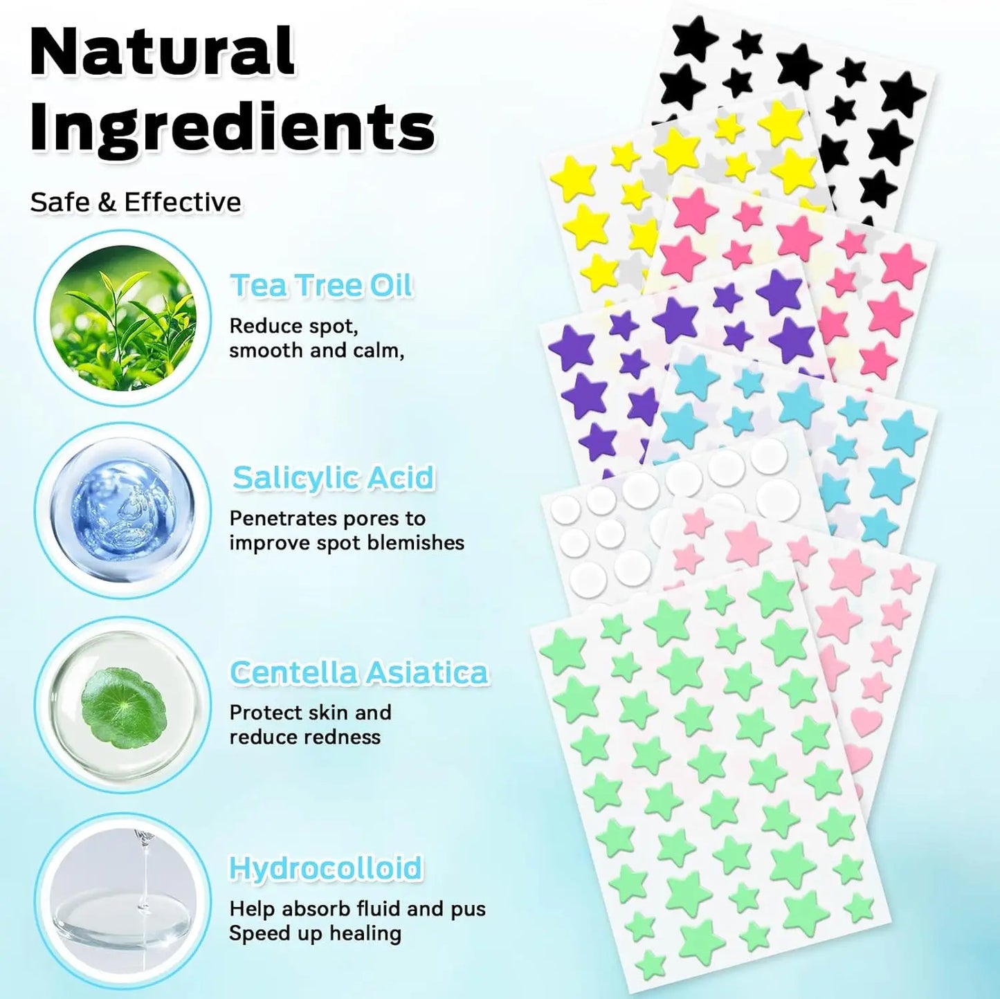 40-240PCS  Colorful Acne Pimple Patch Sticker Waterproof Removal Pimple Anti-Acne Hydrocolloid Patches Spot Marks Repair Sticker