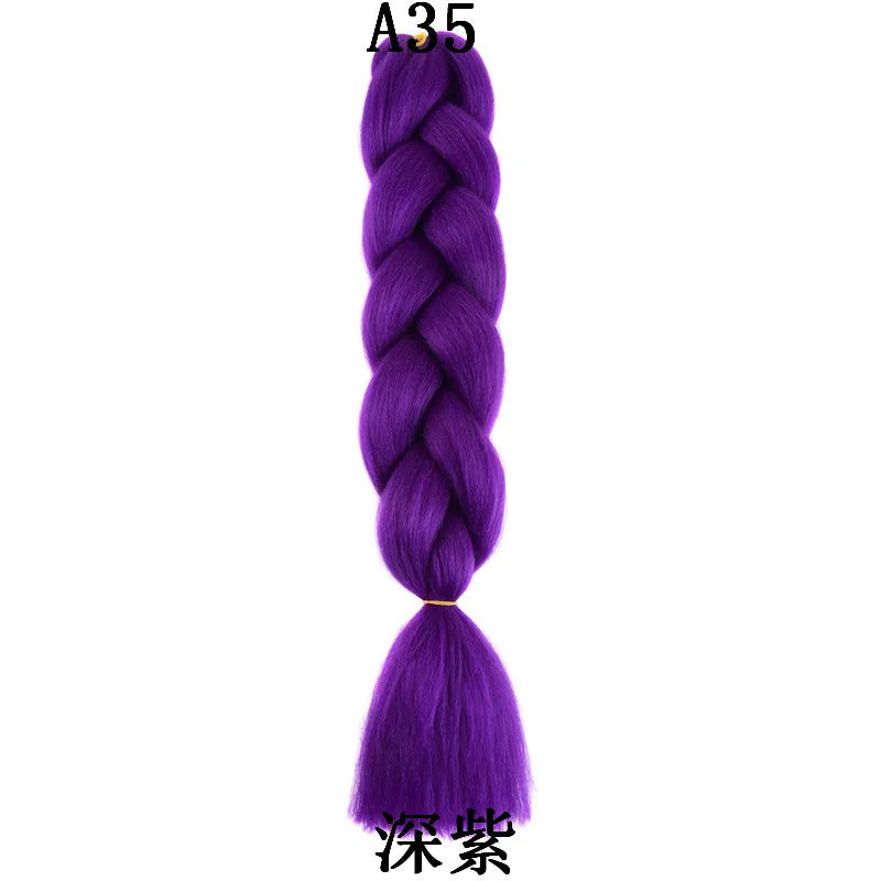 Synthetic 1Pcs 24inch 100g Braiding Hair Box Braids Colorful Twist Braiding Hair Extensions Synthetic Crochet Braiding