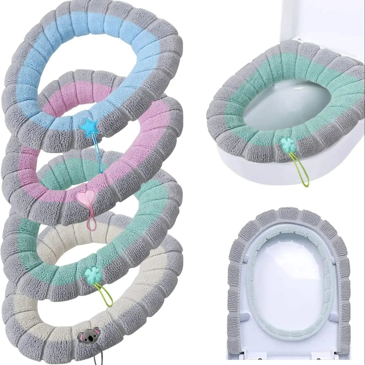 1pcs Toilet Cover Toilet Seat Cover Pads with Handle Toilet Lid Cover Cushion Thicker Bathroom Soft Toilet Seat Cover Soft Thick Viralgem Store