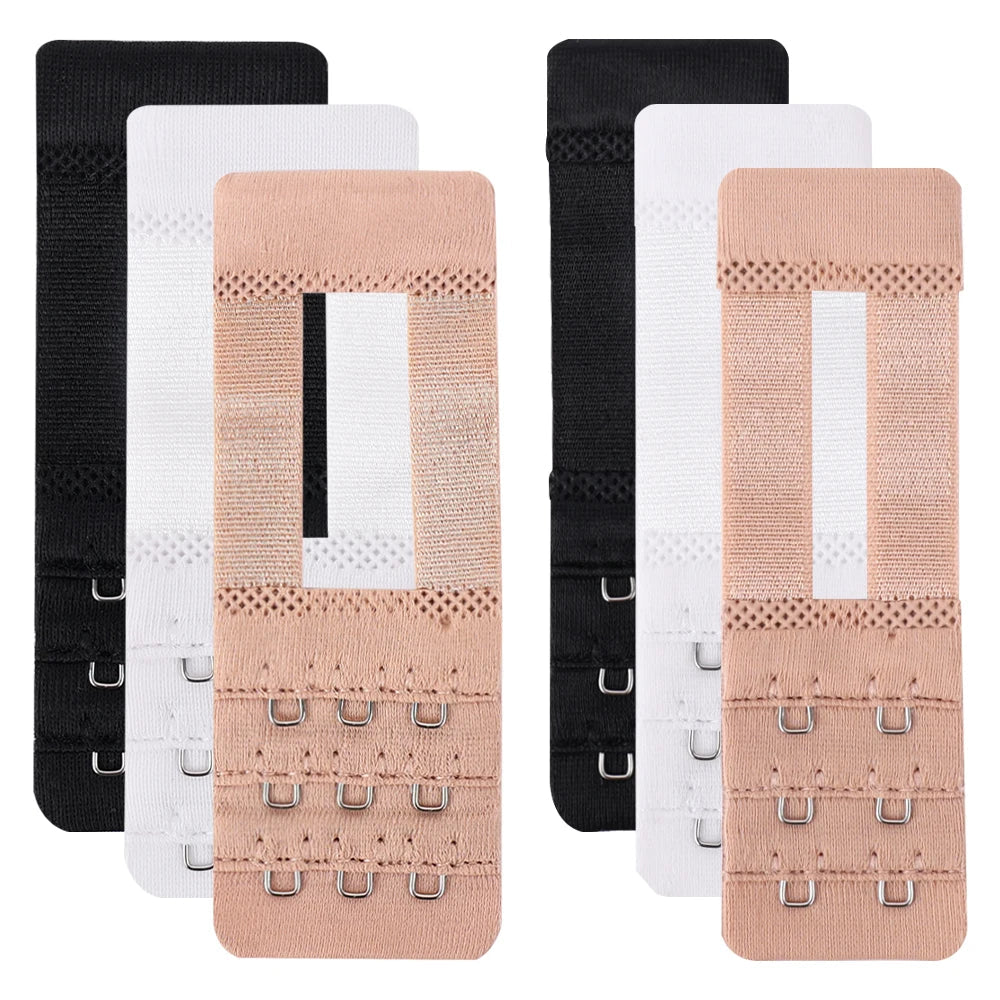 3Pcs Bra Extension Strap Extenders for Women Adjustable Belt Buckle Elastic 3 Row Hook Lengthen Expander Intimate Accessories Viralgem Store