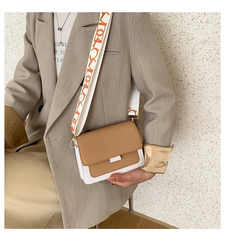 Wide Straps Shoulder Bag Flap Small Crossbody Bags for Women Simple Classic Handbags for Women Sac A Main Femme сумка женская