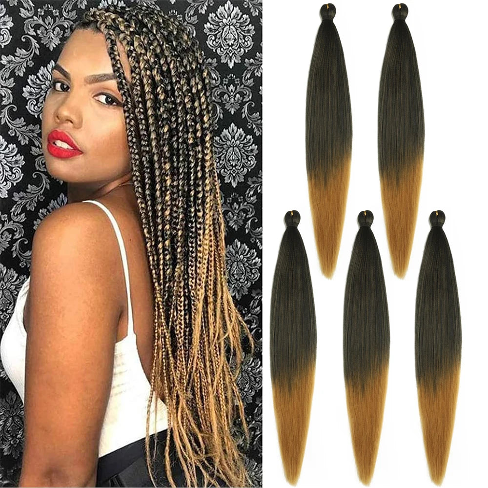 1/3/5 Packs/Lot 26 Inch Pre-stretched Braiding Hair Ombre Braiding Hair Hot Water Setting Synthetic Braiding Hair Extensions