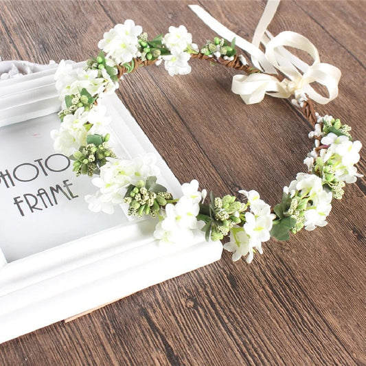 Spring Lady Girl Sweet Princess Headband Floral Crown Flower Headband Boho Wedding Party Hair Wreath Boho Bridal Headdress 2024 Viralgem Store