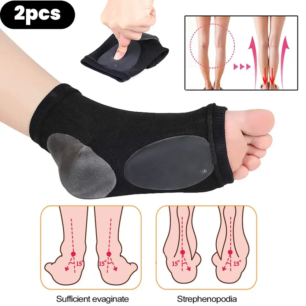 2 in 1 Arch Support Sleeves Plantar Fasciitis Heel Spurs Foot Care Flat Feet Relieve Fatigue Sleeve Socks Orthotic Insoles Pads