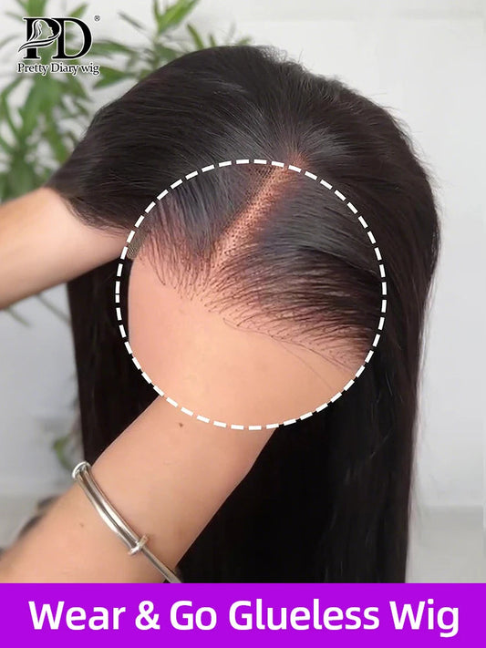 200% Pre Cut Wear and Go Glueless Wig Human Hair 5x5 Pre Cut Hd Lace Closure Wigs Bone Straight Pre Plucked Soft 100% Human Hair Viralgem Store