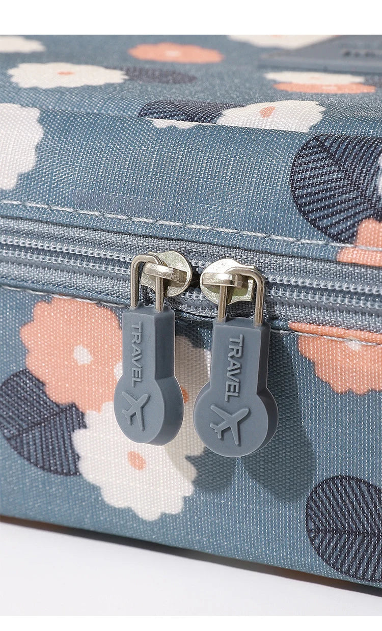 Travel Organizer Women Portable Toiletries Organizer Cosmetic Bag Girls Multiple Compartments Waterproof Make Up Storage