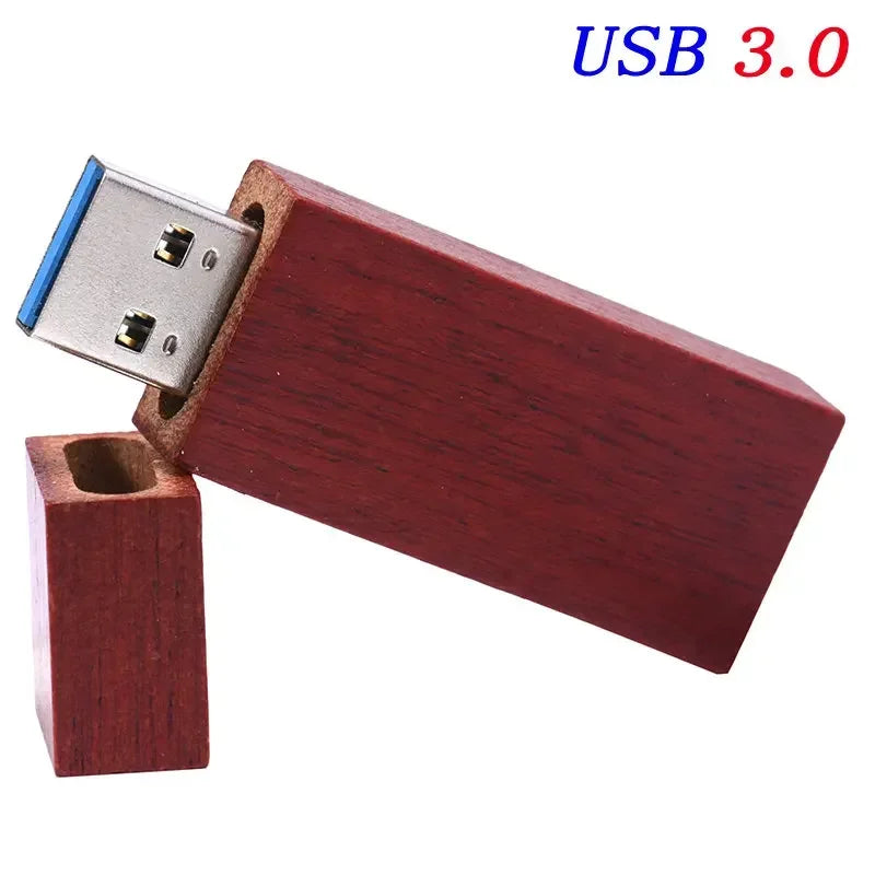 Wooden USB 3.0 Flash Drive 128GB High Speed Pen Drive 64GB Free Custom Logo Memory Stick Photography Wedding Gifts Pendrive 32GB