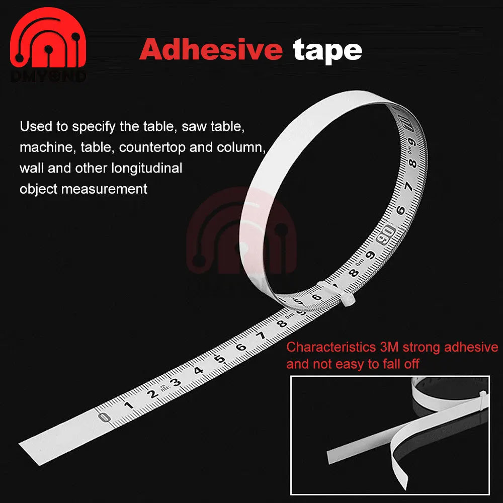 Sticky Ruler Scale With Glue Sticker Woodworking Guide Rail Self-Adhesive International Standard Scale Tape Measure Flat Ruler