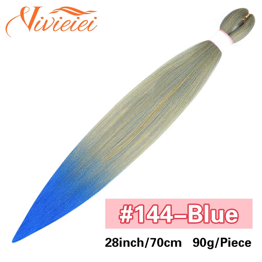 Synthetic Jumbo Braids Hair Extensions 28 Inch Braiding Hair Pre Stretched Orange Green White Blue Red Pink Purple Braids Viralgem Store