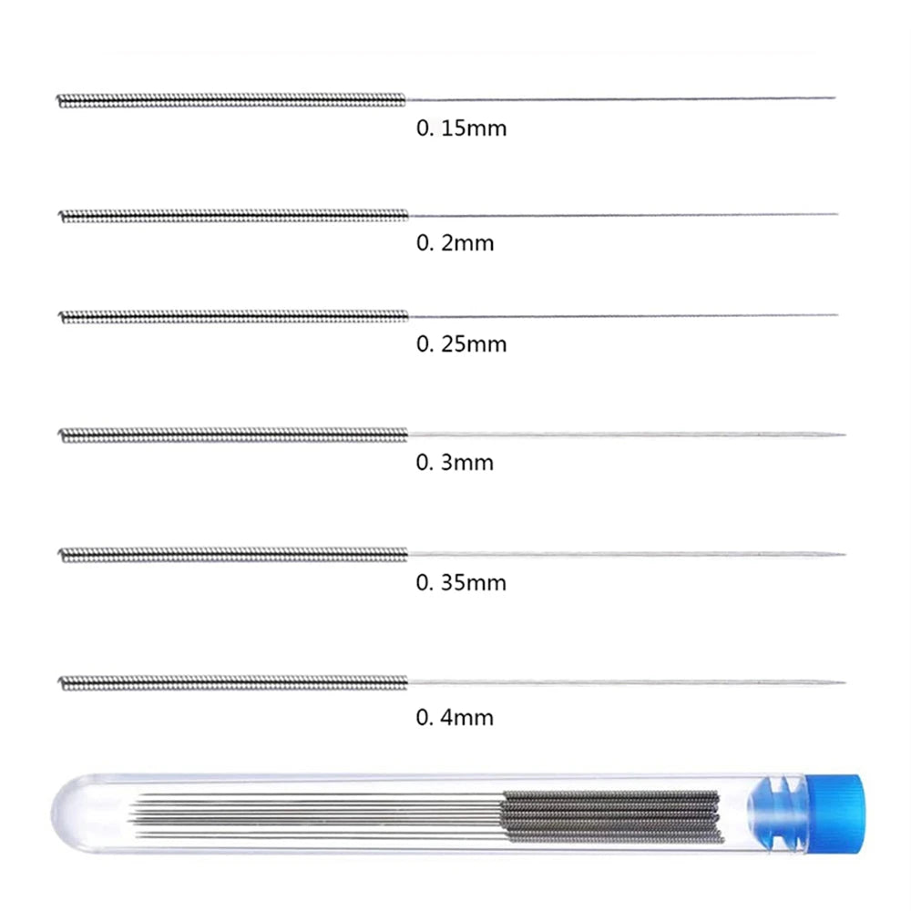 10 Pcs 3D Printer Stainless Steel Nozzle Cleaning Needles Tool 0.15mm 0.2mm 0.25mm 0.3mm 0.35mm 0.4mm Drill For V6 MK8