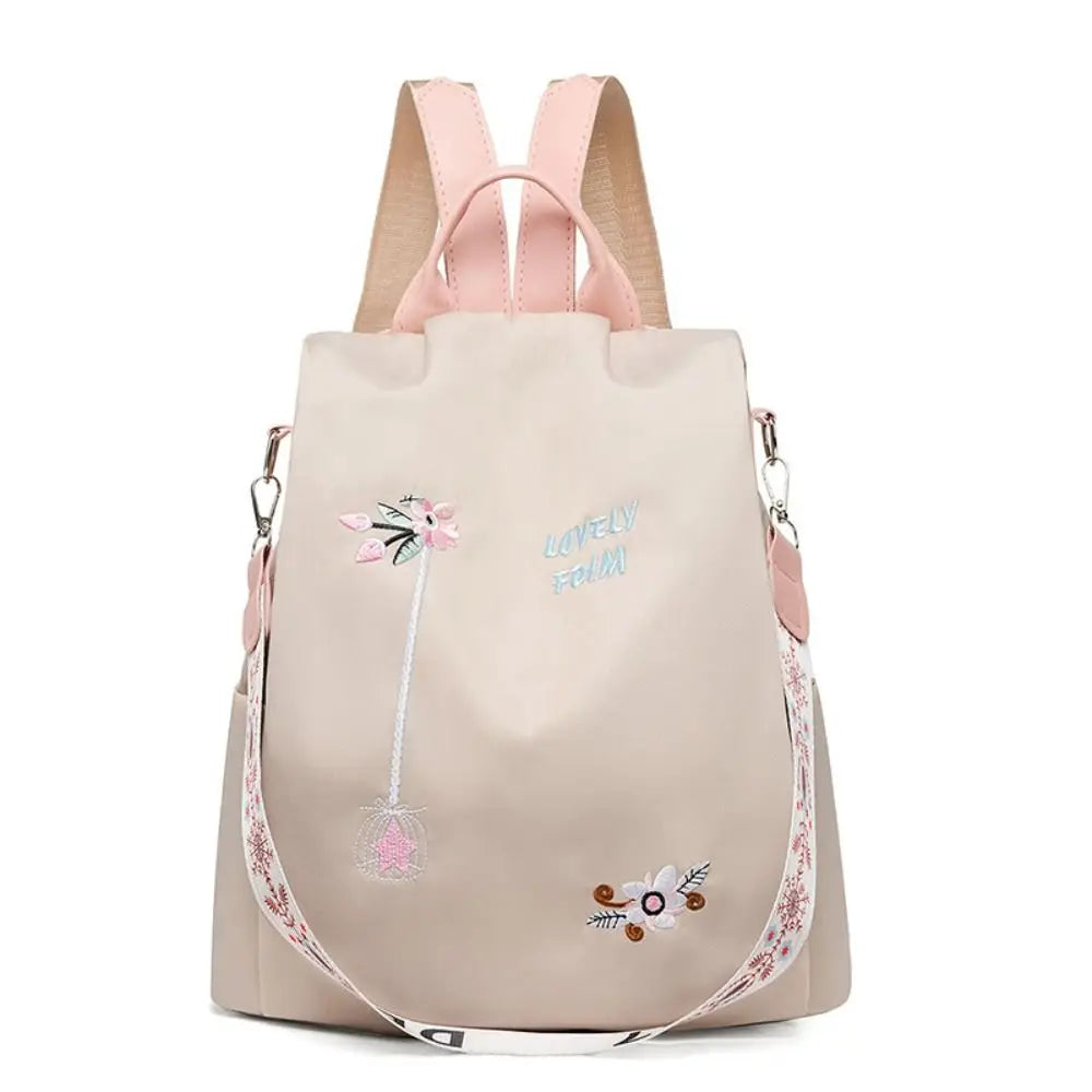 Waterproof Oxford Women Backpack Fashion Anti-theft School Bag Embroidery Designer Female Large Capacity Travel Shoulder Handbag Viralgem Store