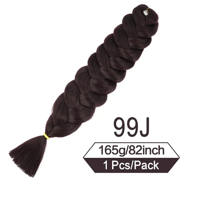 82 Inch Jumbo Braiding Hair Synthetic Xpression Braids Crochet Hair Extensions 165g  Pre Stretched Braid Wholesale For Women