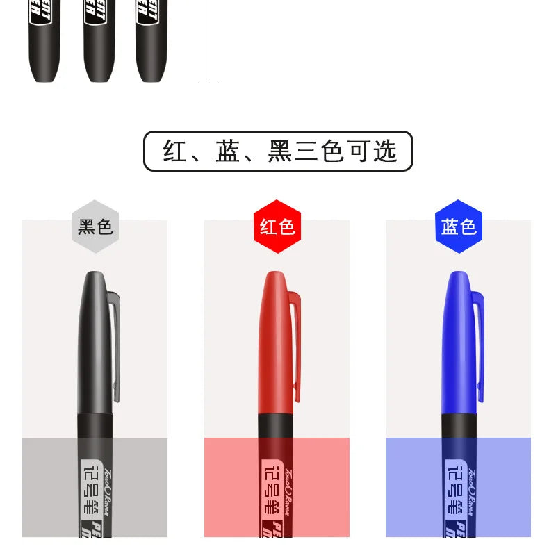 6 PCS Permanent Marker Pen Manga Drawing Markers Black Blue Red Waterproof Ink Sketch Pens Stationery Art School Supplies