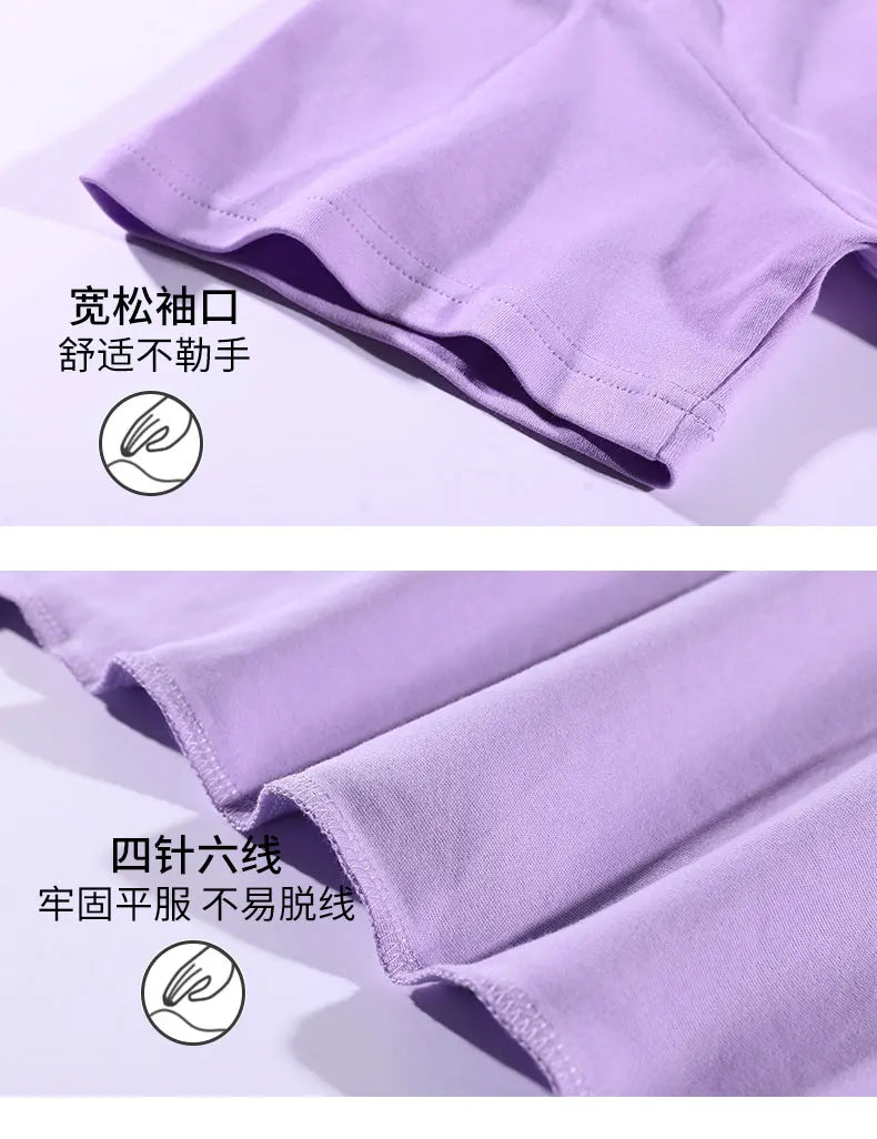 Spring Summer Women Pajamas Soft Cotton Cute Rabbit Print Pijamas Short Sleeved Plaid Pants Sleepwear Fashion Home Wear