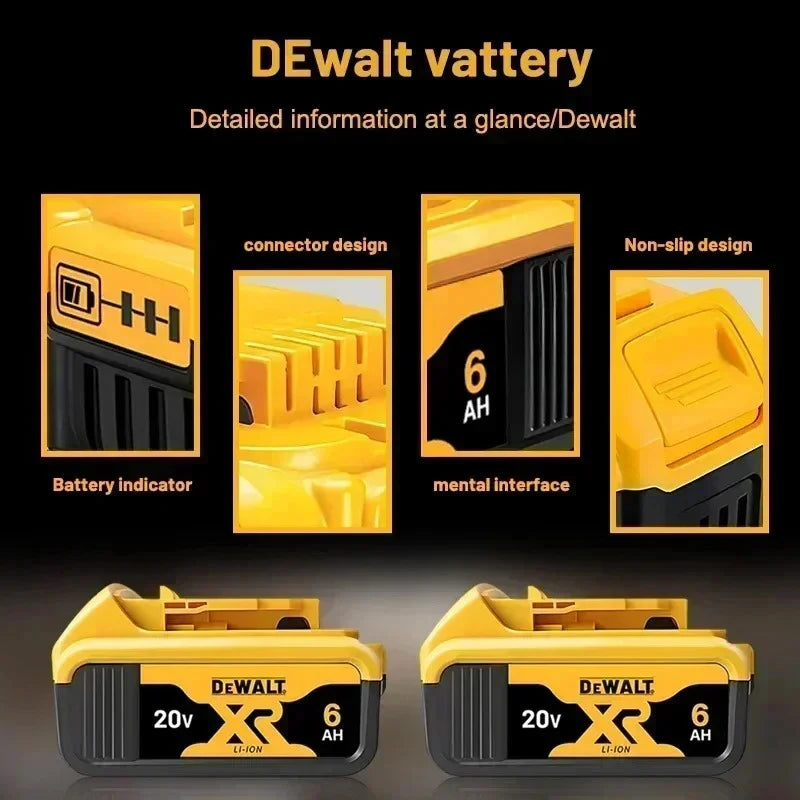 100% Original DEWALT 🔋 20V/60V MAX XR Rechargeable Tool Battery 6Ah/9Ah Compatible with DCB200 Series for Dewalt Tools 👍 Viralgem Store