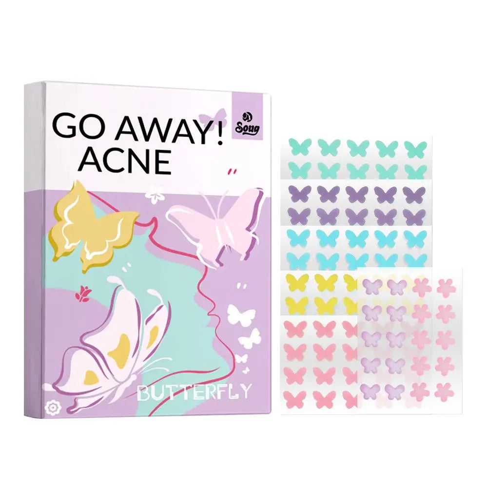 120Pcs Butterfly Shape Acne Pimple Patch Stickers Blemish Spot Concealer Cover 0.1mm Acne Treatment Pimple Remover Skin Care Viralgem Store