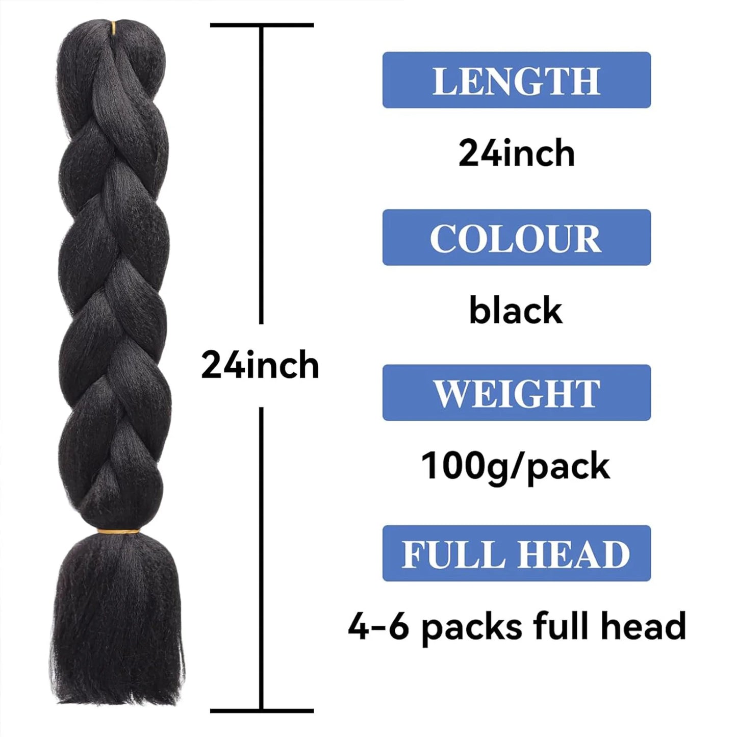 Synthetic 1Pcs 24inch 100g Braiding Hair Box Braids Colorful Twist Braiding Hair Extensions Synthetic Crochet Braiding