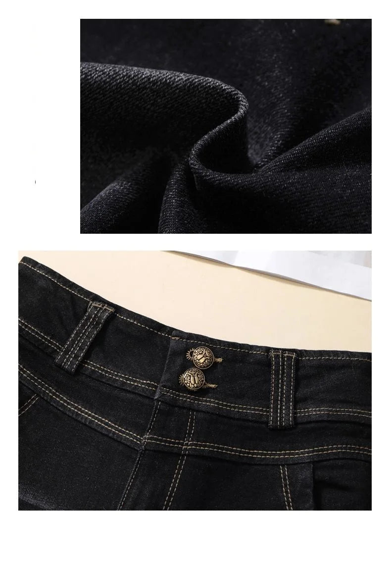 Stretch Denim Shorts Women's New Summer Thin Korean High Waist Straight Tube A-line Hot Pants Black Blue Casual Female Shorts Viralgem Store