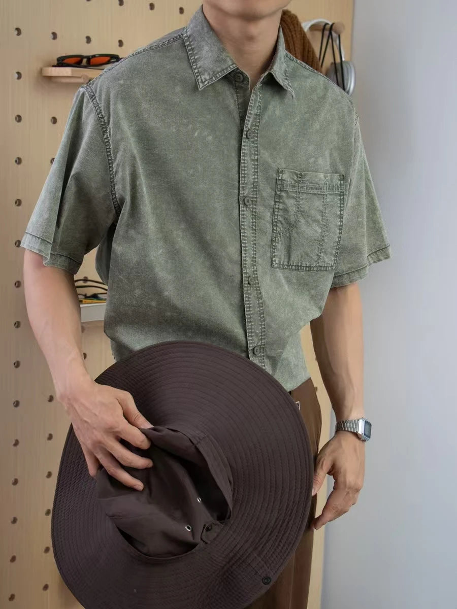 Vintage Snowflake Casual Shirt Customizable Logo Print High-End Series Men's Fashion Classic Style Clothing Viralgem Store