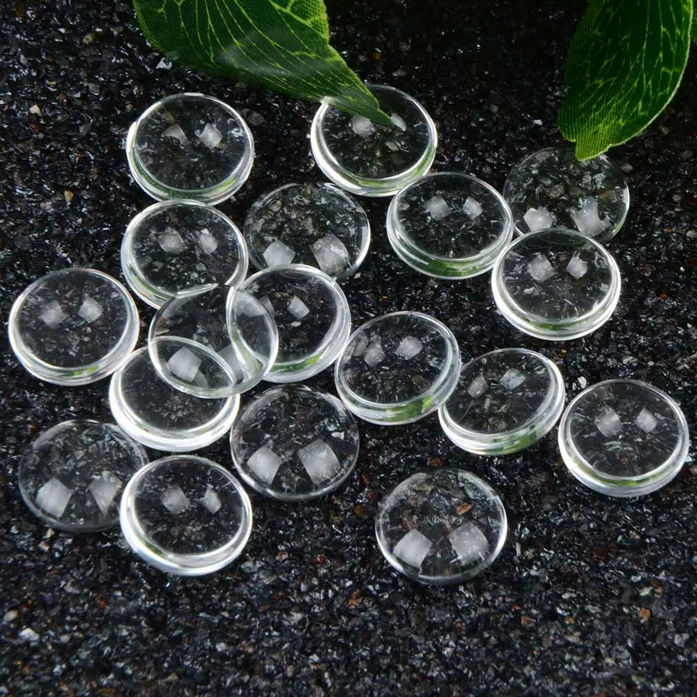 100pcs/lot 10mm Handmade Round Flat Back Transparent Clear Glass Cabochons Supplies For DIY Accessories Jewelry