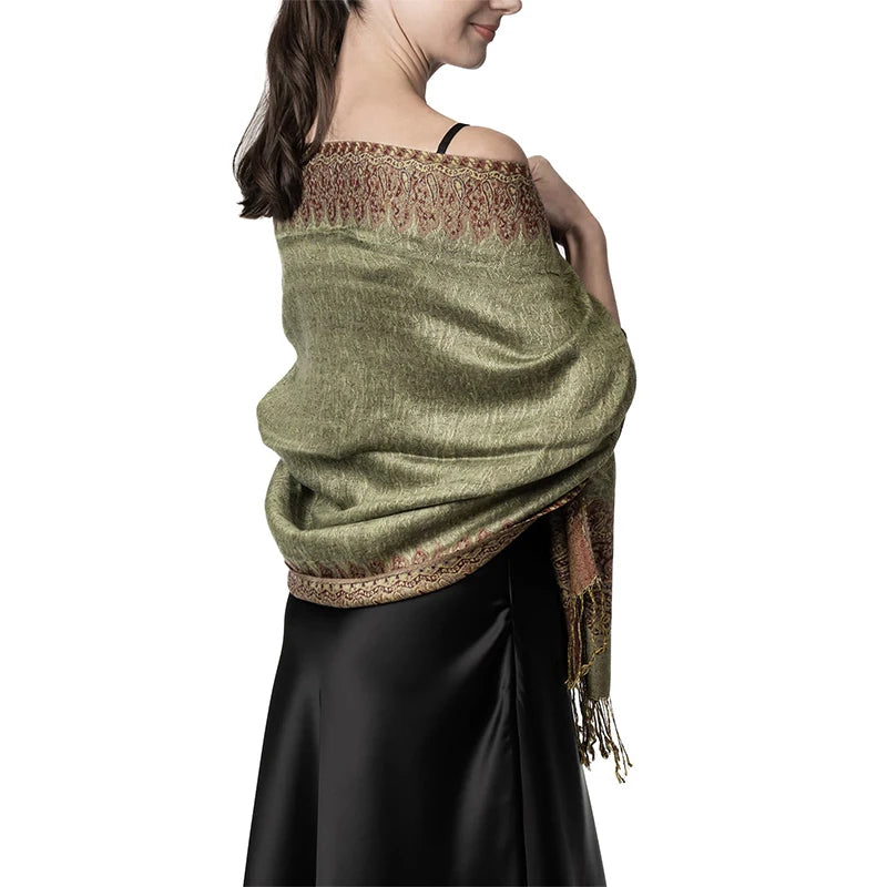 Tassel Blanket Design Thick Pashmina New Winter Warm Shawl Wrap Cashmere Scarf Women Neckerchief Poncho Stoles 2024