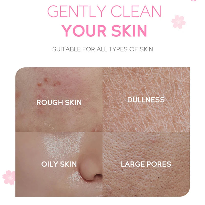 4pcs Skincare Sets Sakura Cleanser Face Cream Toner Eye Cream Deep Cleansing Moisturizer Oil Control Skin Care Kit Travel Outfit