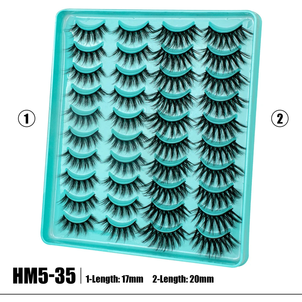 2 Style 20 Pairs Eyelash 3D Natural Mink False Eyelashes Makeup Fake Eye Lashes Faux Cilios Make Up Beauty Tools Wholesale