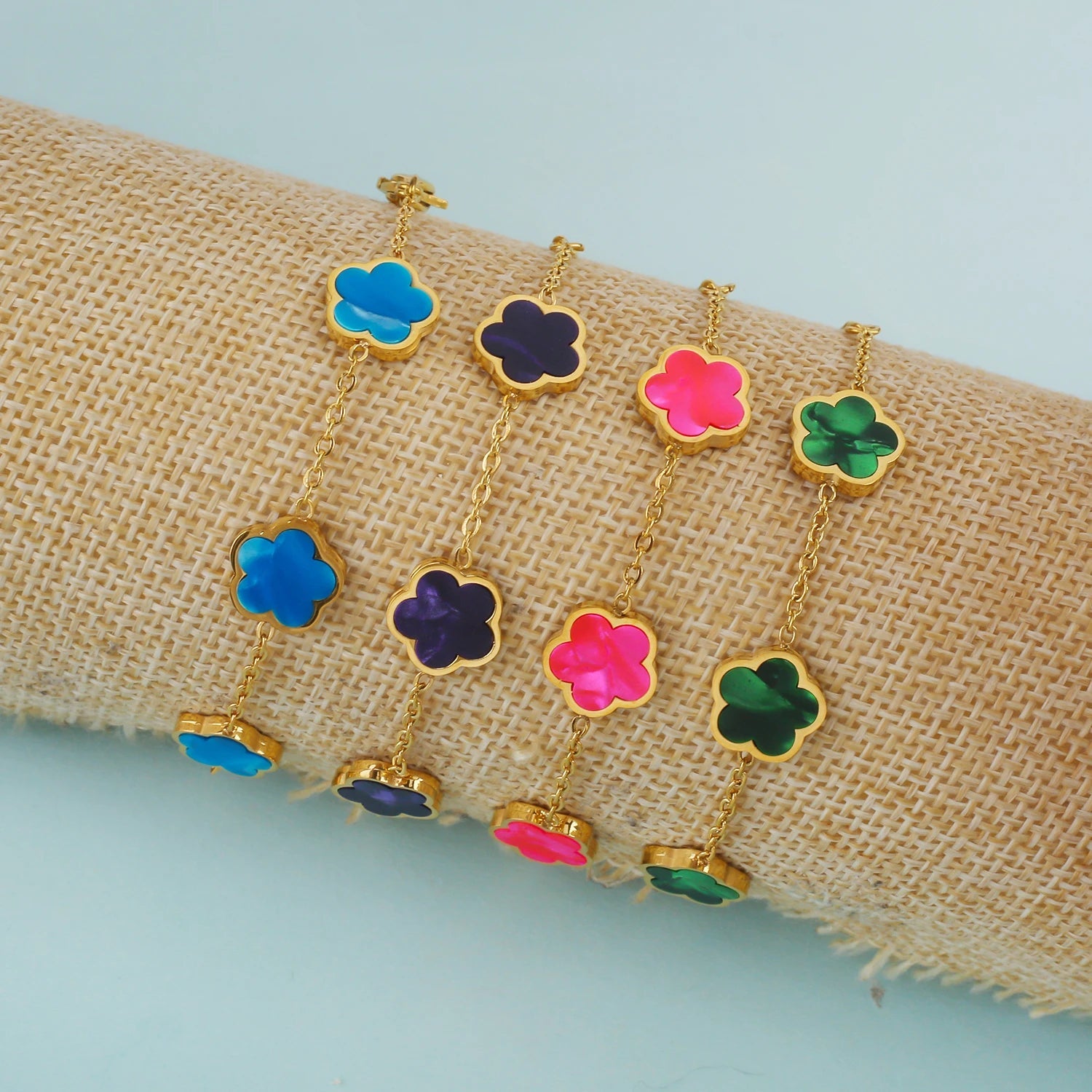 Stainless Steel Non Fading Minimalist Creative Plant Live Leaf Petal Flower Pendant Necklace Earrings Bracelet Jewelry Set Viralgem Store