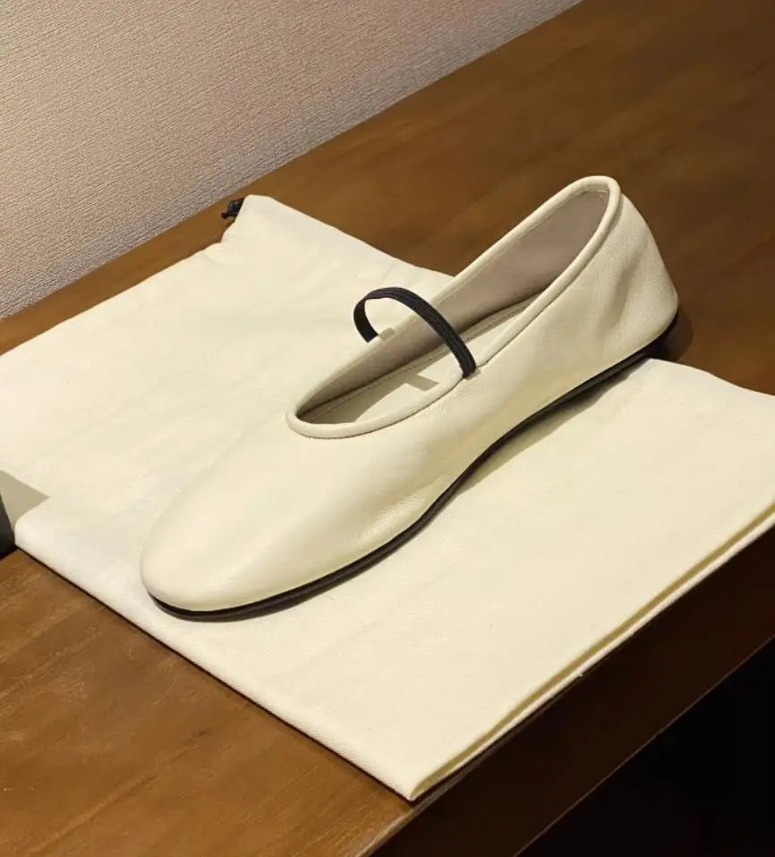 100% Leather Ballet Flats Luxury Designer Shoes for Women 2023 Black High Quality  Mary Janes Ballerina Comfortable Shoes Woman Viralgem Store