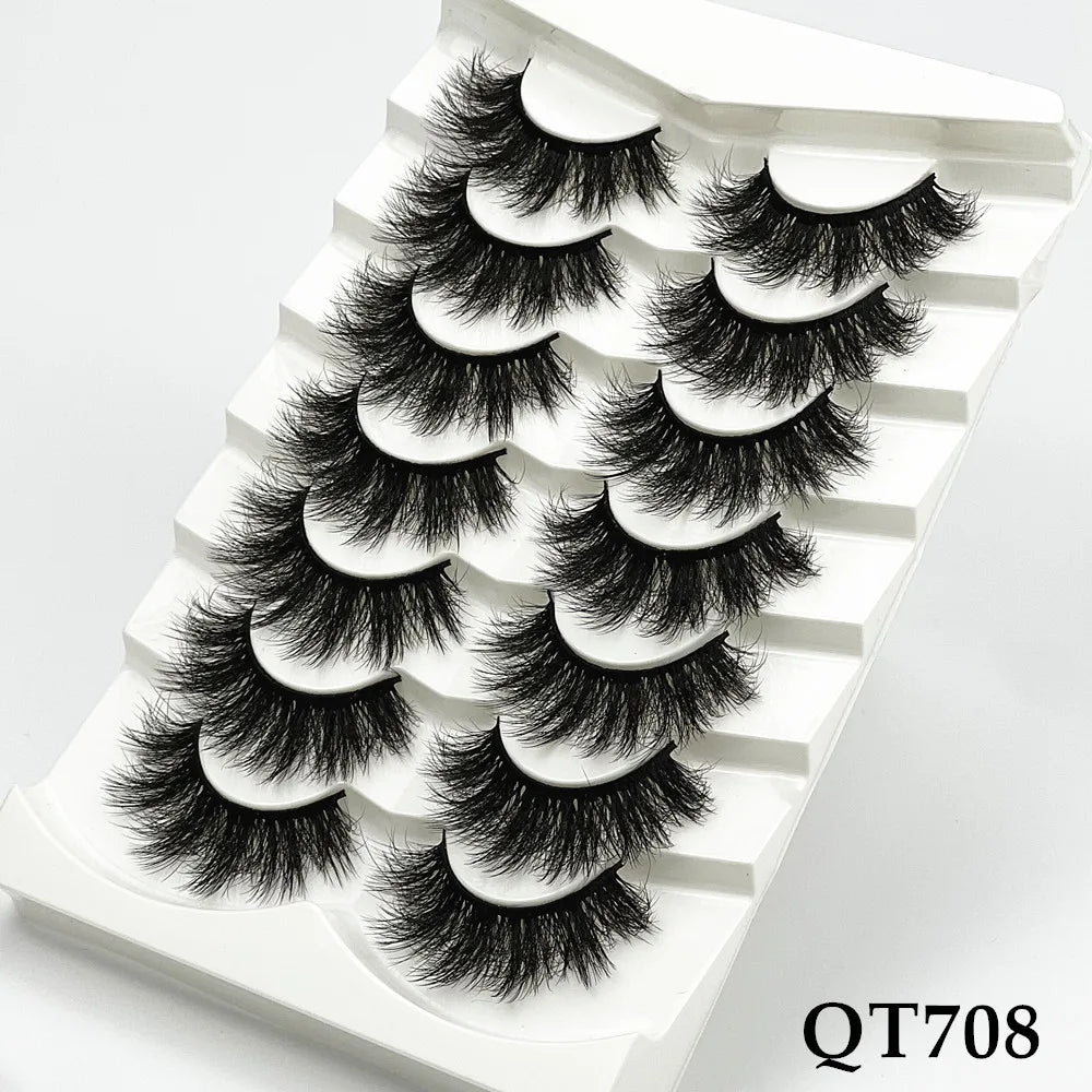 5/7/8 pairs 3D mink Lashes ,soft fluffy natural false eyelashes，individual eyelash extension, makeup tools lashes wholesale