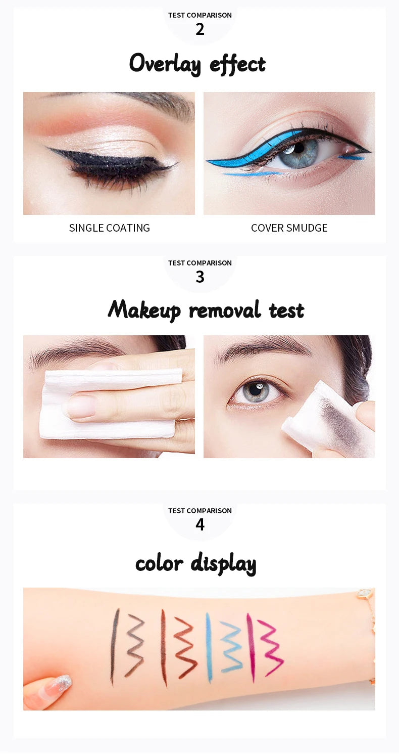 36H Black Quick-drying Eyeliner Waterproof Liquid Eye Liner Pen Long Lasting Smooth Pencil Not Blooming Eyes Makeup Cosmetics Viralgem Store