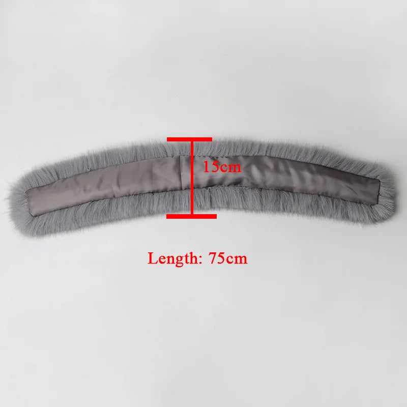 Women Faux Fox Fur Collar Shawl Furry Fur Collar For Winter Coat Hood Fur Decor Fake Fur Scarf Parkas Coat Fur Collar Scarves Viralgem Store