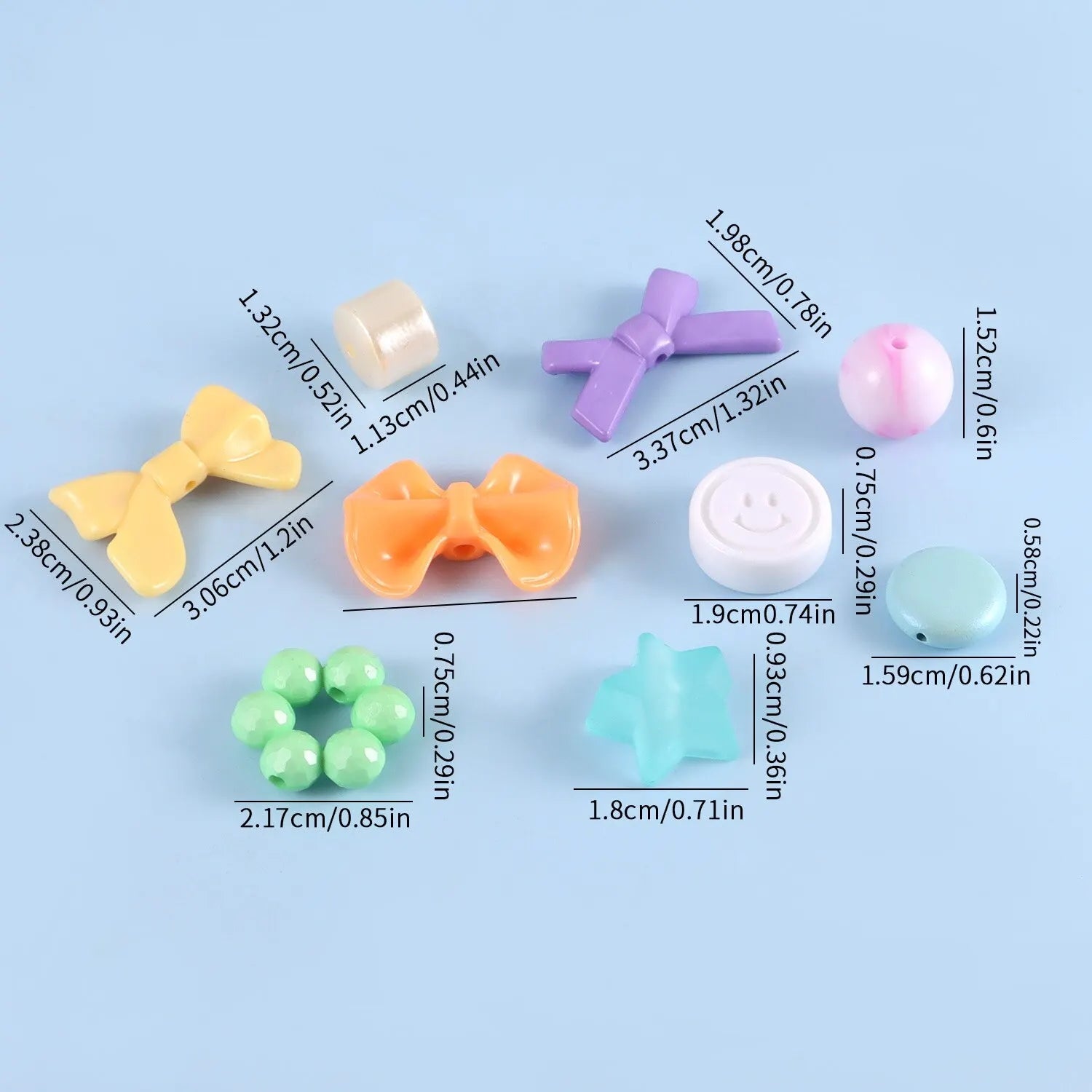 1bag Mixing Style Candy Color Acrylic Beads For DIY Handmade Bracelet Jewelry Making Phone Chain Accessories Viralgem Store