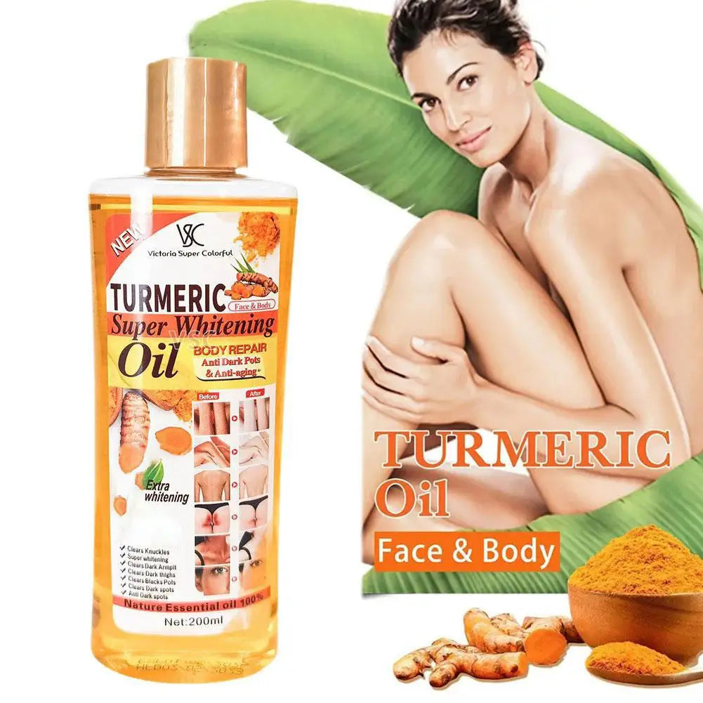 200ml Turmeric Essential Oil for Face & Body Reduce Dark Spots Natural Oil Skin Brightening and Hydrating Face Care
