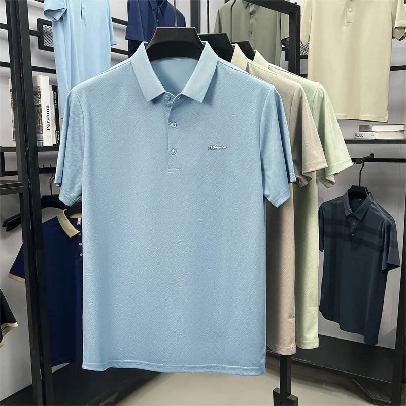Top Grade Designer Brand Polo Shirt Men Summer New High Short Sleeve Regular Solid Casual Tops Fashions Mens Clothes 2025 Viralgem Store