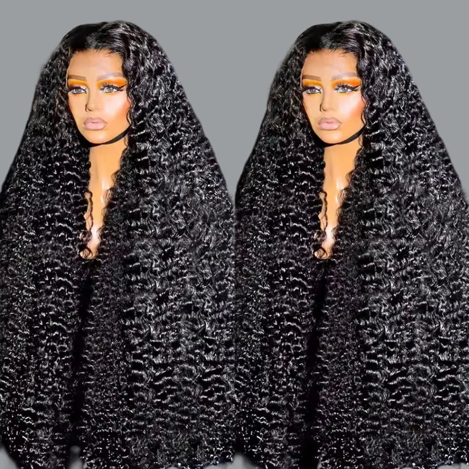 46 44 Inch 13x6 HD Transparent Lace Front Human Hair Wig For Black Women Curly Wig Pre Plucked Deep Wave Water Wave Frontal Wigs Viralgem Store