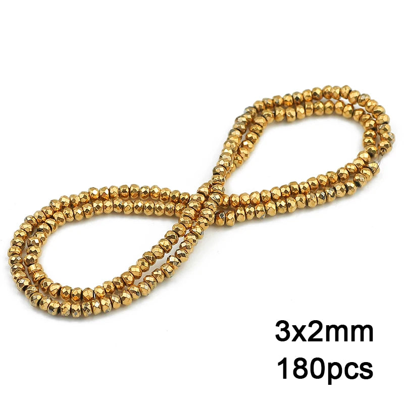3A+ Retention Color Various Shapes Star Heart Hematite Natural Stone Plated Loose Gold Beads For Jewelry Making Diy Bracelets