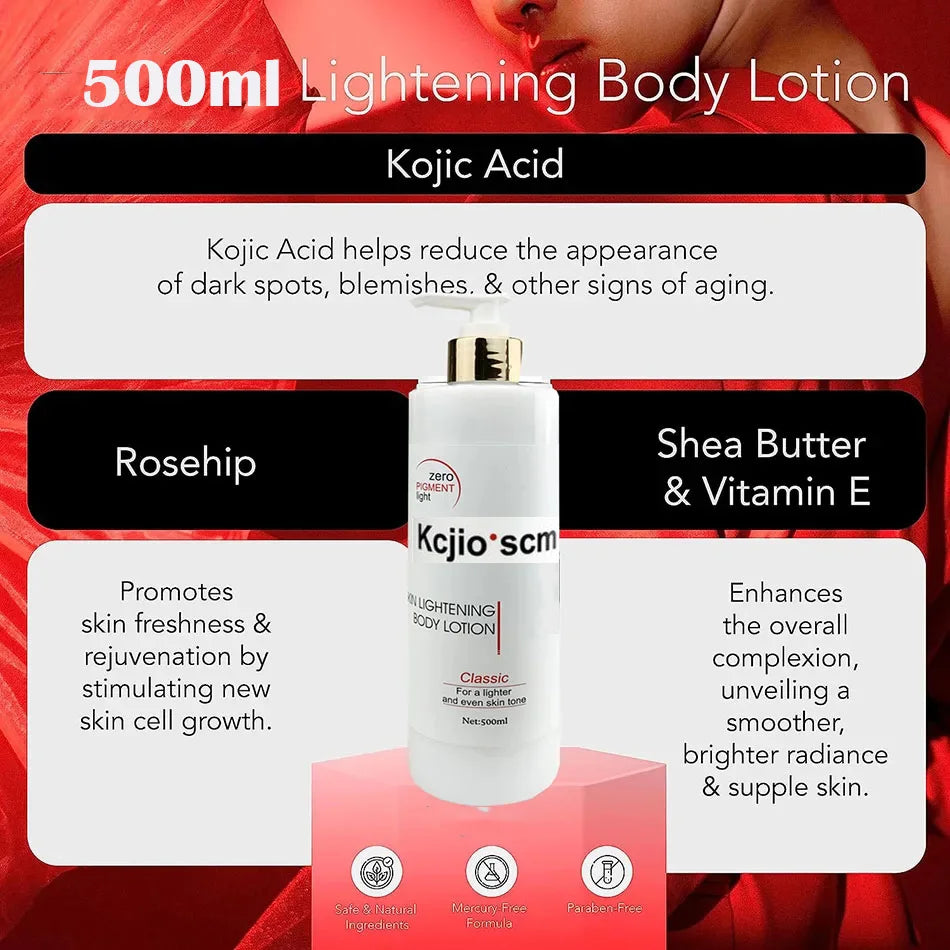 500ml Fast Whitening Cream For Dark skin Kojic Sen Moisturizing Lightening Body Lotion Skin Care for Flawless Even Skin Tone Viralgem Store