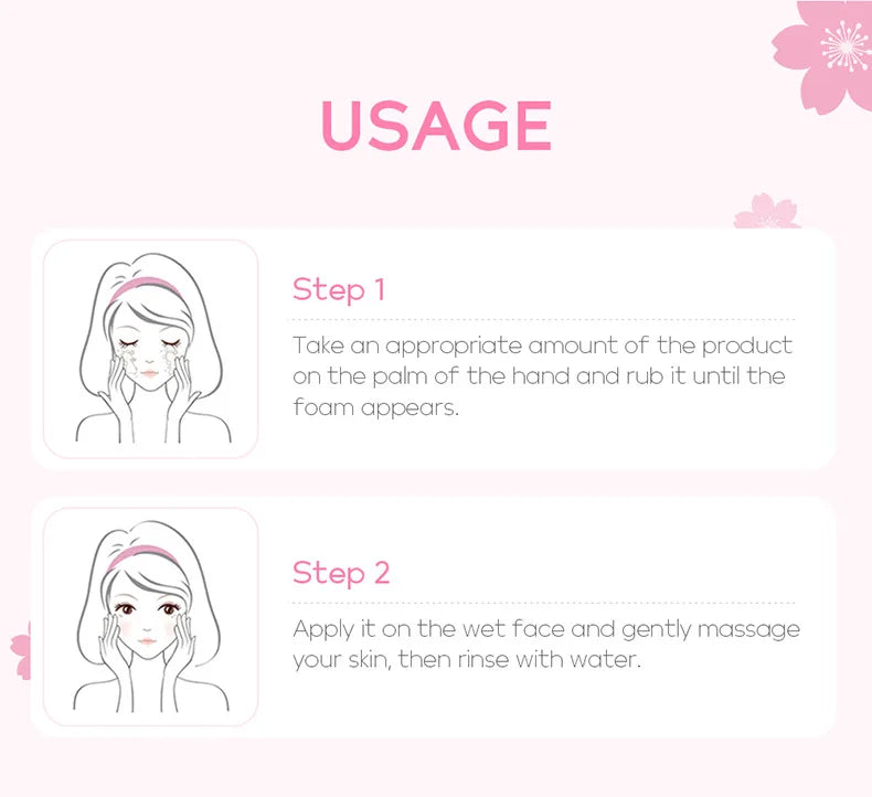 4pcs Skincare Sets Sakura Cleanser Face Cream Toner Eye Cream Deep Cleansing Moisturizer Oil Control Skin Care Kit Travel Outfit