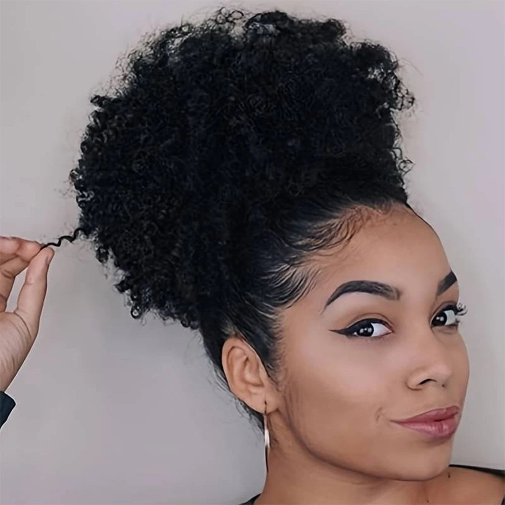 Synthetic Large Afro Puff Drawstring Ponytail Kinky Curly Bun HairPiece African American Clip in Updo Extensions for Black Women Viralgem Store